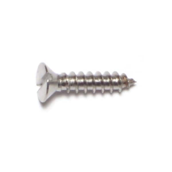 Midwest Fastener Sheet Metal Screw, #8 x 3/4 in, 18-8 Stainless Steel Flat Head Slotted Drive, 24 PK 62402 - main